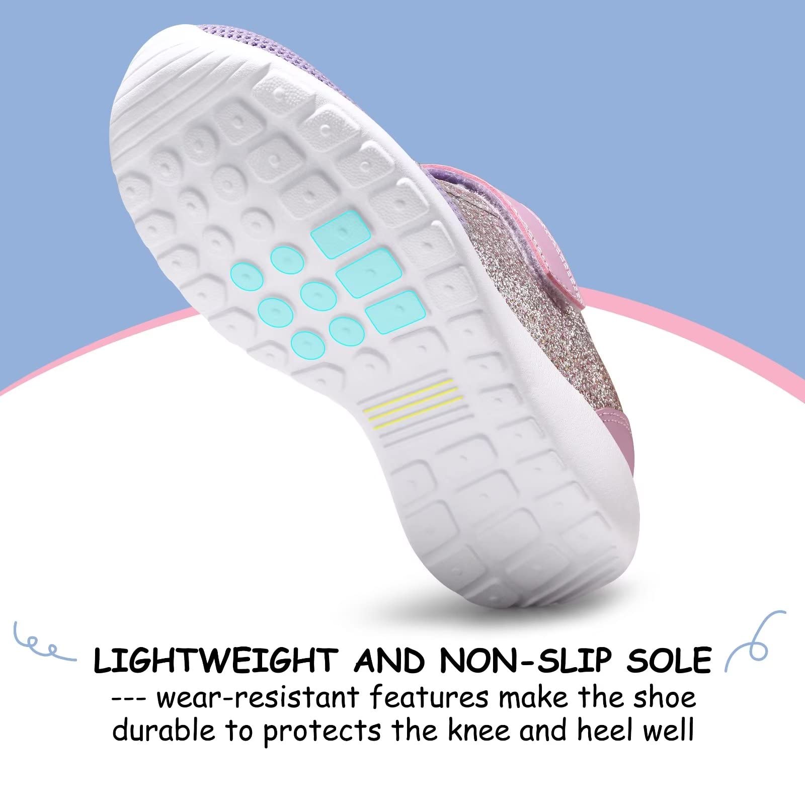 Harvest Land Girls Trainers Kids Athletic Shoes Toddlers Glitter Sneakers Breathable Tennis Running Sports Shoes — view 4
