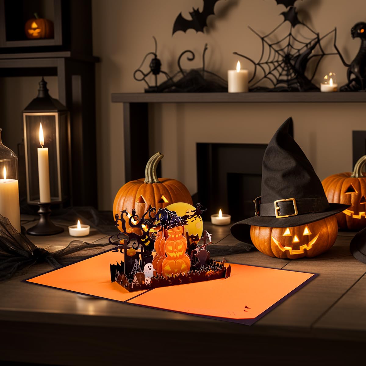 CNLITIHEKA Spook Pumpkin Halloween Cards, Pop Up Halloween Cards, Pumpkin Card, 3D Halloween Greeting Cards for Kids Family - Image 4