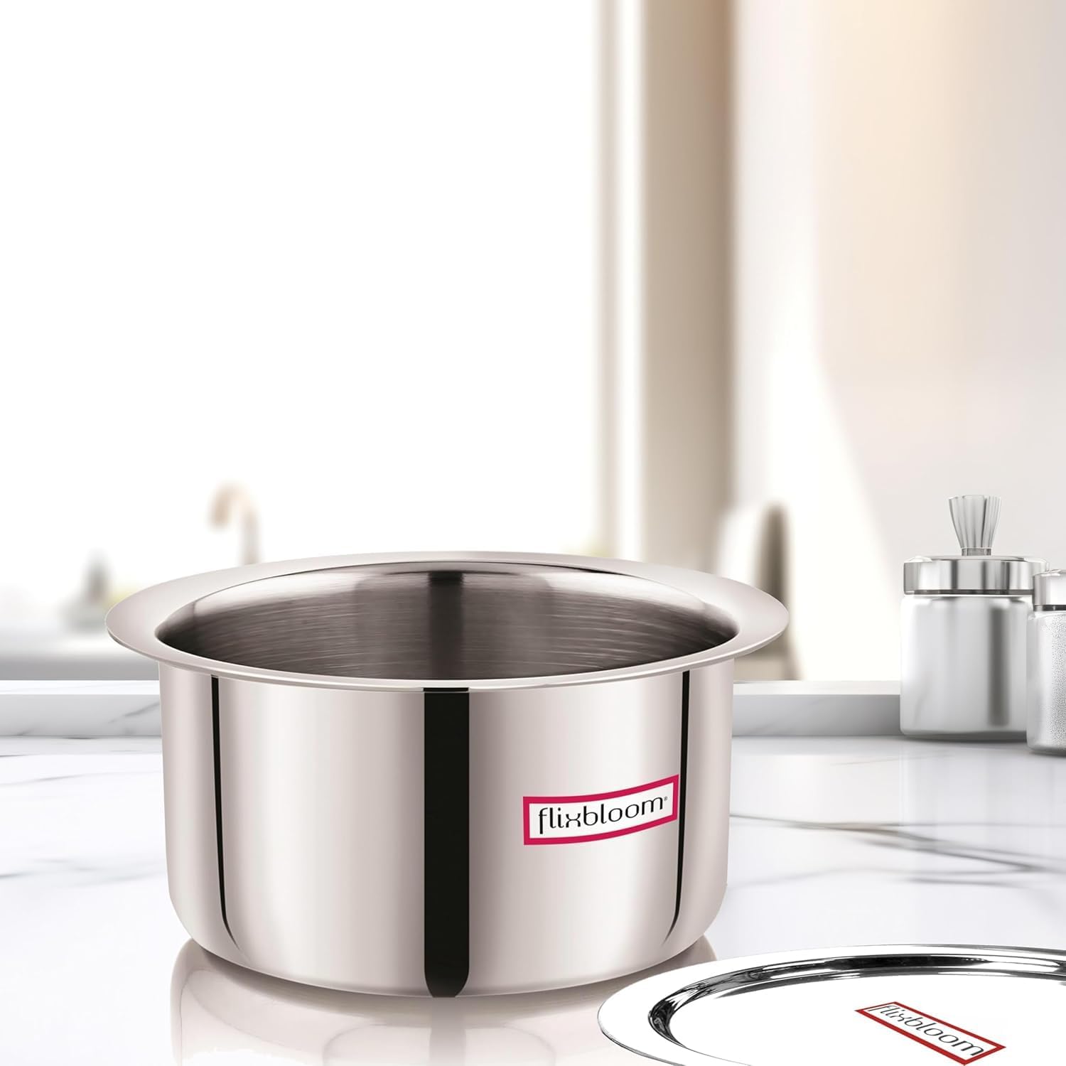 imperious Kitchen Cookware Triply Thick Guage (Stainless Steel + Aluminium + Steel Coalition) Induction Base/LPG Friendly Deep Cooking & Serving Tope/Bhagona/Patila with Lid (9 Litre)