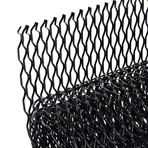Image of AggAuto Universal 40 inchx13 inch Car Grill Mesh - Aluminum Alloy Automotive Grille Insert Bumper 8x25mm Seagull Hole, One of the Most Multifunctional Shape Grids 100x33cm Black