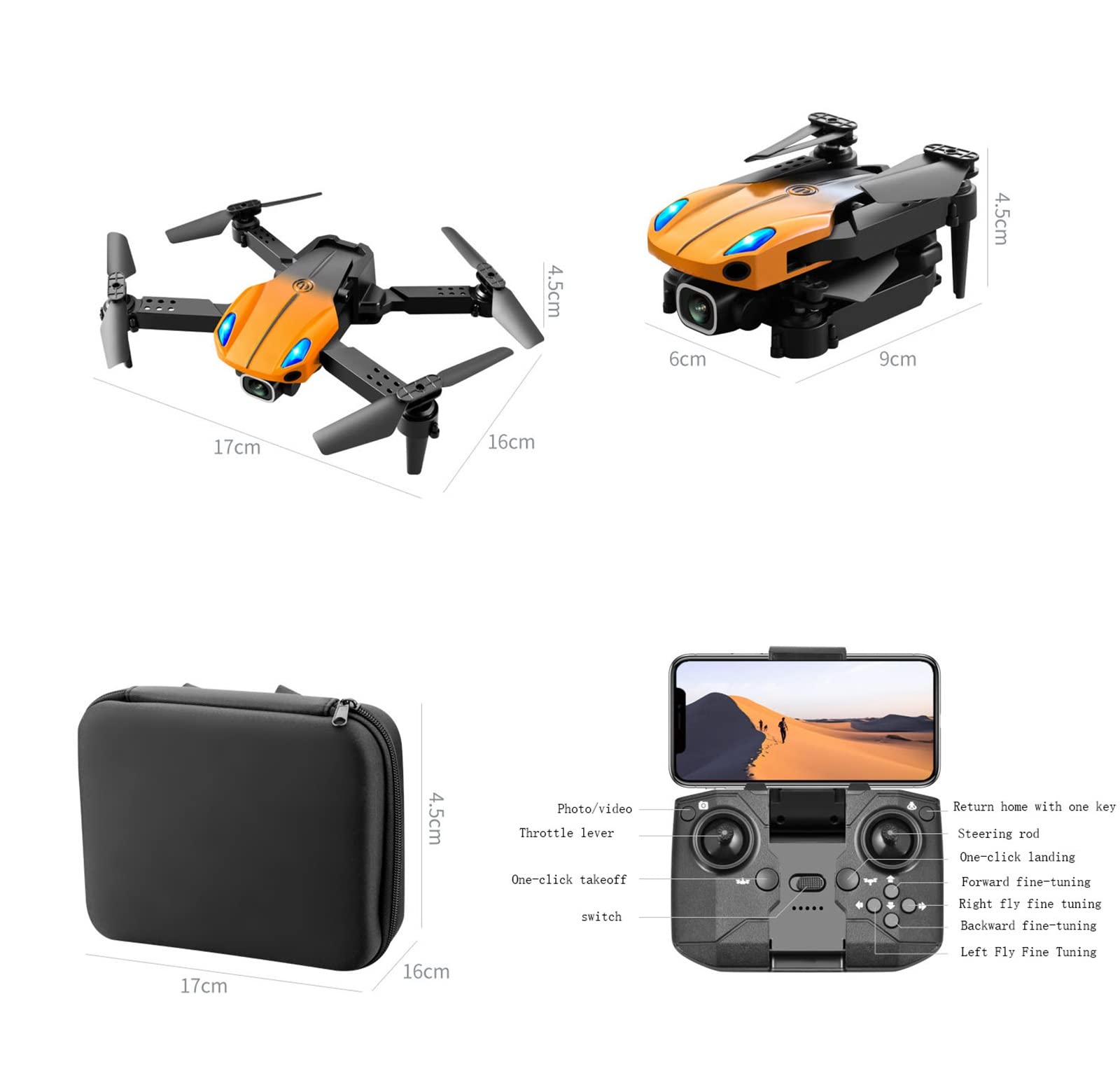 Drone, UAV, dron z dwoma kamerami do fotografii lotniczej 4K, dron z automatycznym unikaniem przeszk贸d w wysokiej rozdzielczo艣ci, kontrola aplikacji MV do robienia zdj臋膰 gestami