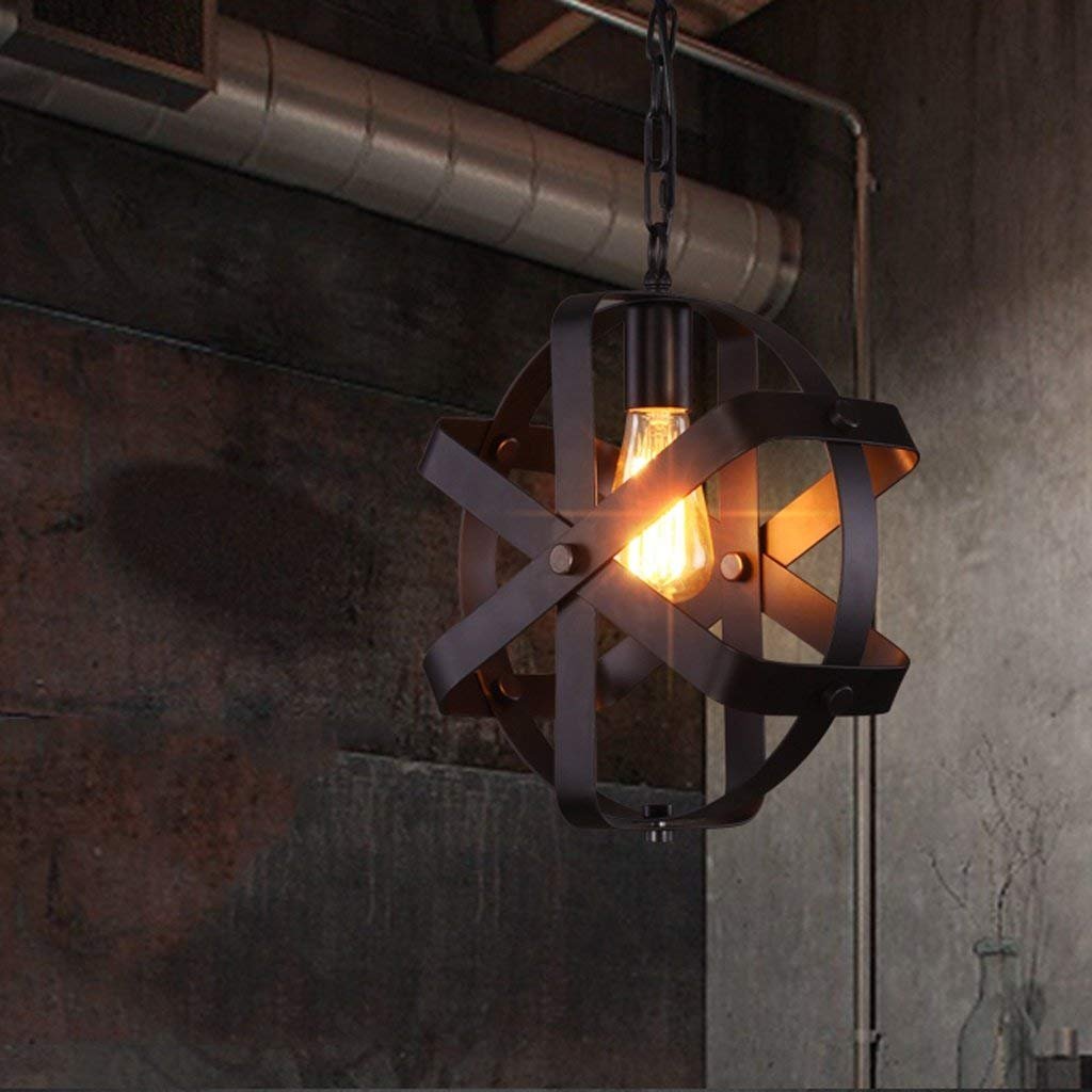 Lustre escalier fer suspendu style industriel nordique et rétro - 6