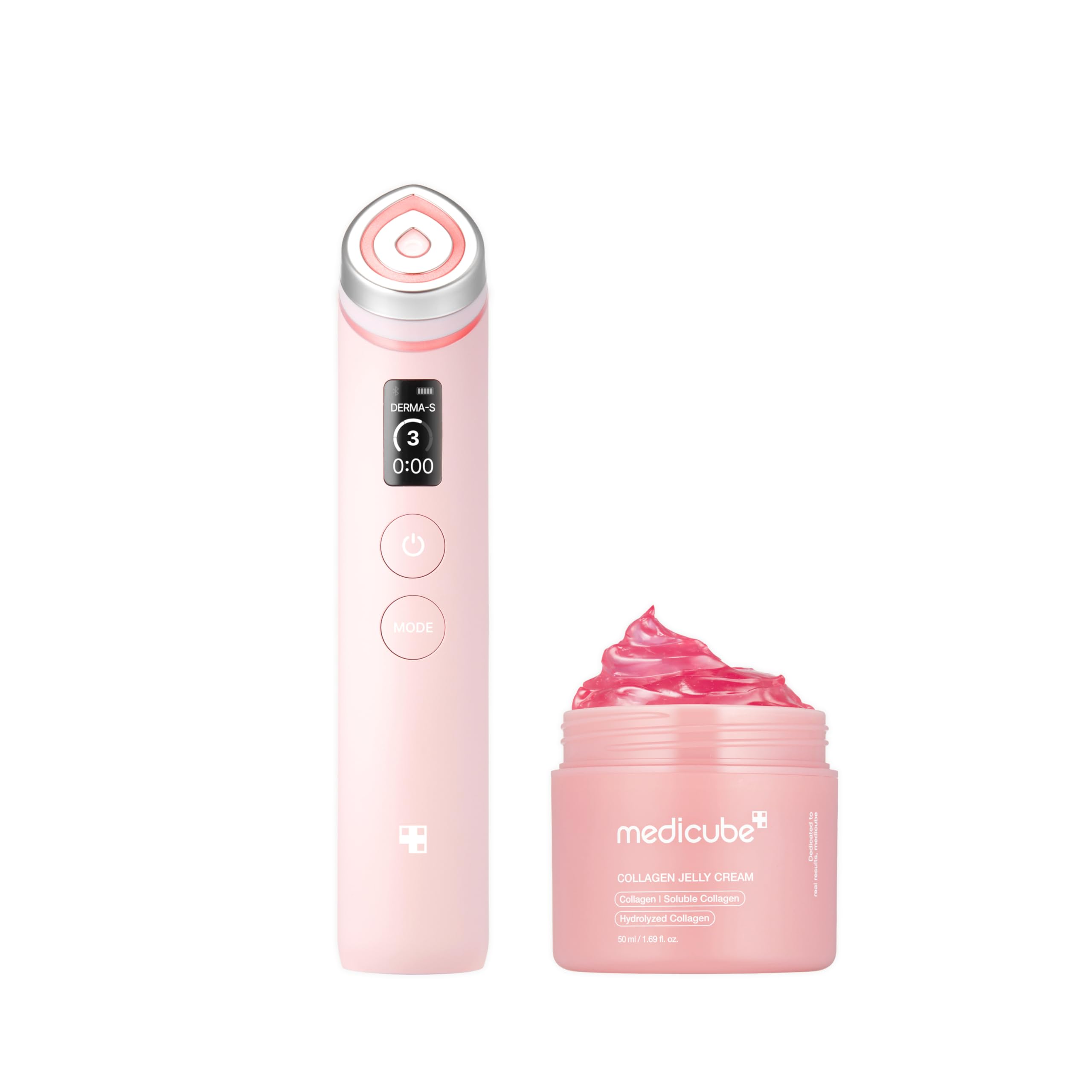 Affordable Pink Glass Skin Duo: Age-R Booster Pro Pink and Collagen Jelly Cream 50mL (1.69 fl.oz) | for Radiant and Firmer-Looking Glow | At-Home Care