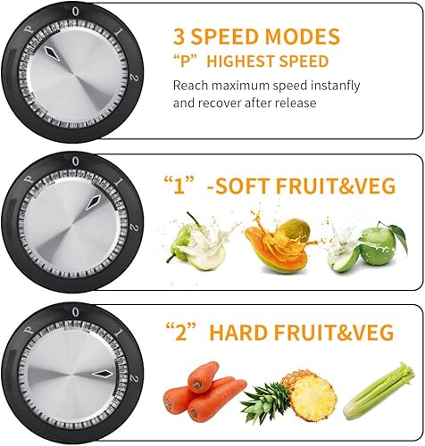 Miniatura 4 de Ochine Exprimidor de cítricos de acero inoxidable exprimidor eléctrico de frutas y verduras fácil de limpiar extractor de jugo negro para naranja