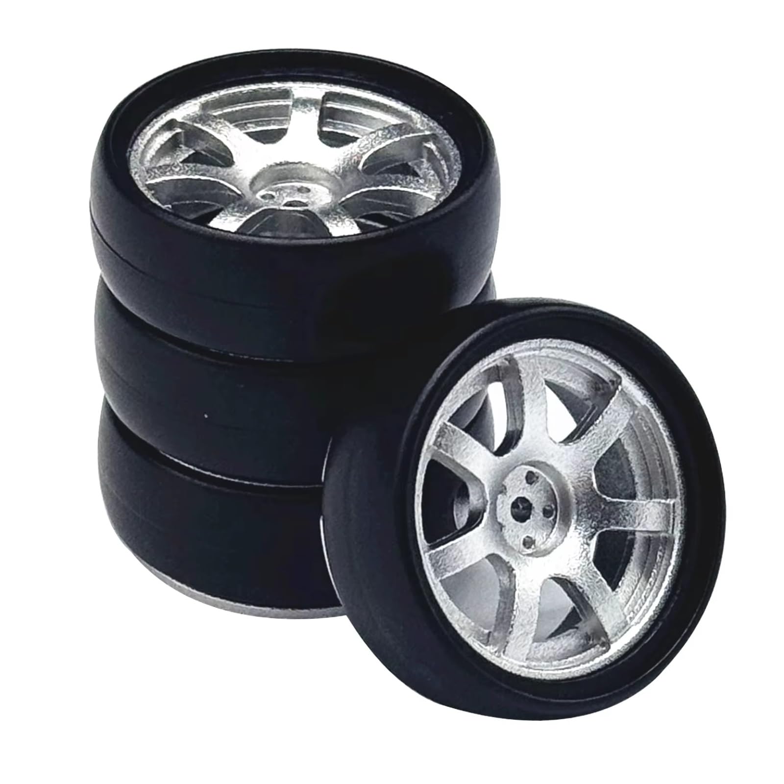 Neumáticos Coche RC para LDRC LD1801 LD1802 LD1803 LD1804 A01 A02 A86 1/18 4 Ruedas Rígidas De Metal 32 Mm para Drifting RC Piezas Mejora para Coche(C)