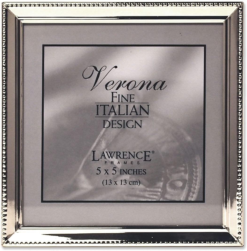 Lawrence Frames Bead Border Design, 5x7 Double, Pewter