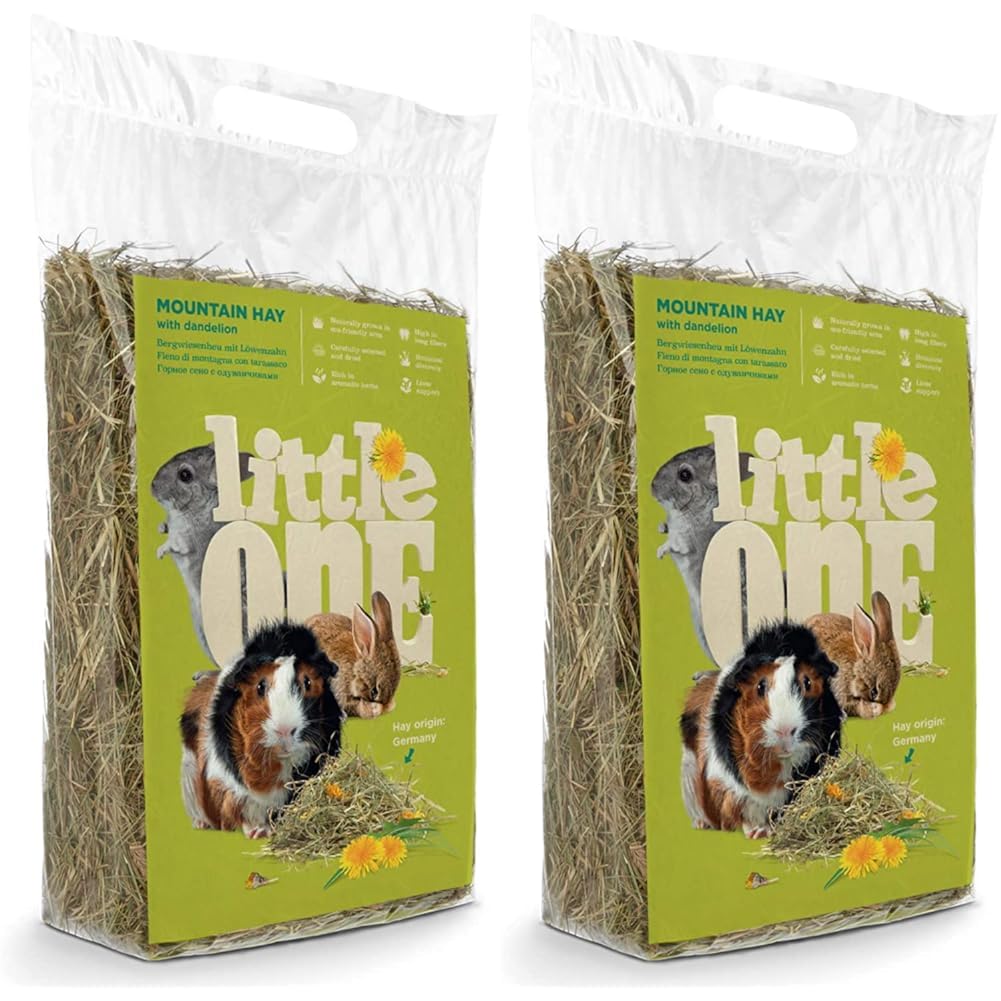 PETS EMPIRE Little One Mountain Meadow Hay with Dandelion, Natural Sun Dried Hays, Not Pressed Rodents Grass Food, Healthy Pet Foods for Rabbits, Hamsters, Guinea Pig and Other Small Animals - 400g