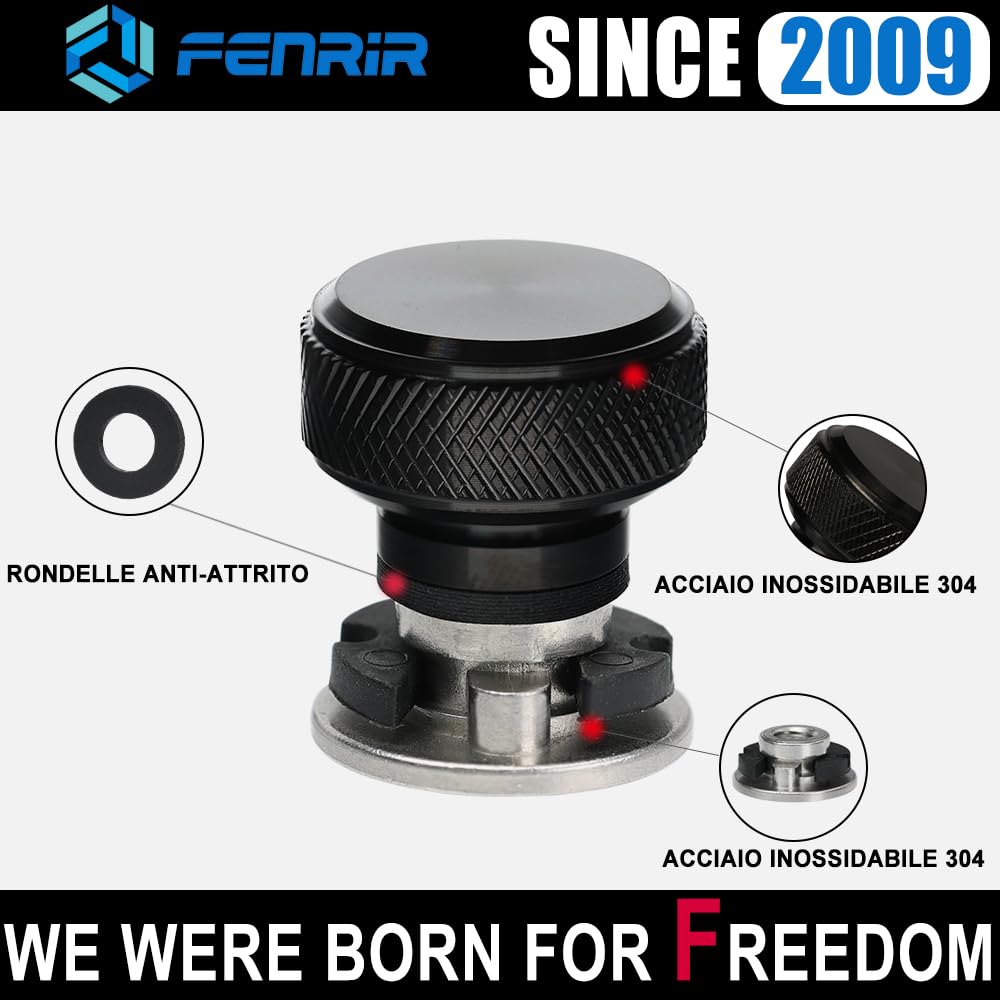 Fenrir Bullone per sella a sgancio rapido per motocicletta Vite Acciaio inossidabile 304 per Harley 1997-heute Sportster Dyna Softail Touring (Viti nere e base personalizzata)