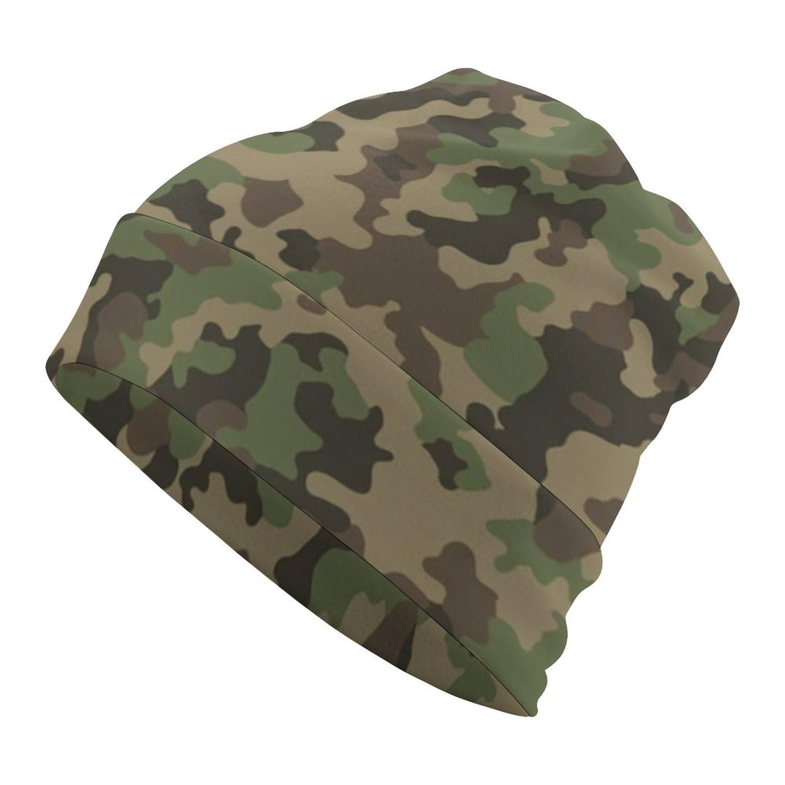 Jzemdybill Unisex Green Camo Knit Hat, Beanie Hat, Beanie Cap For Running Cycling Outdoor Sports