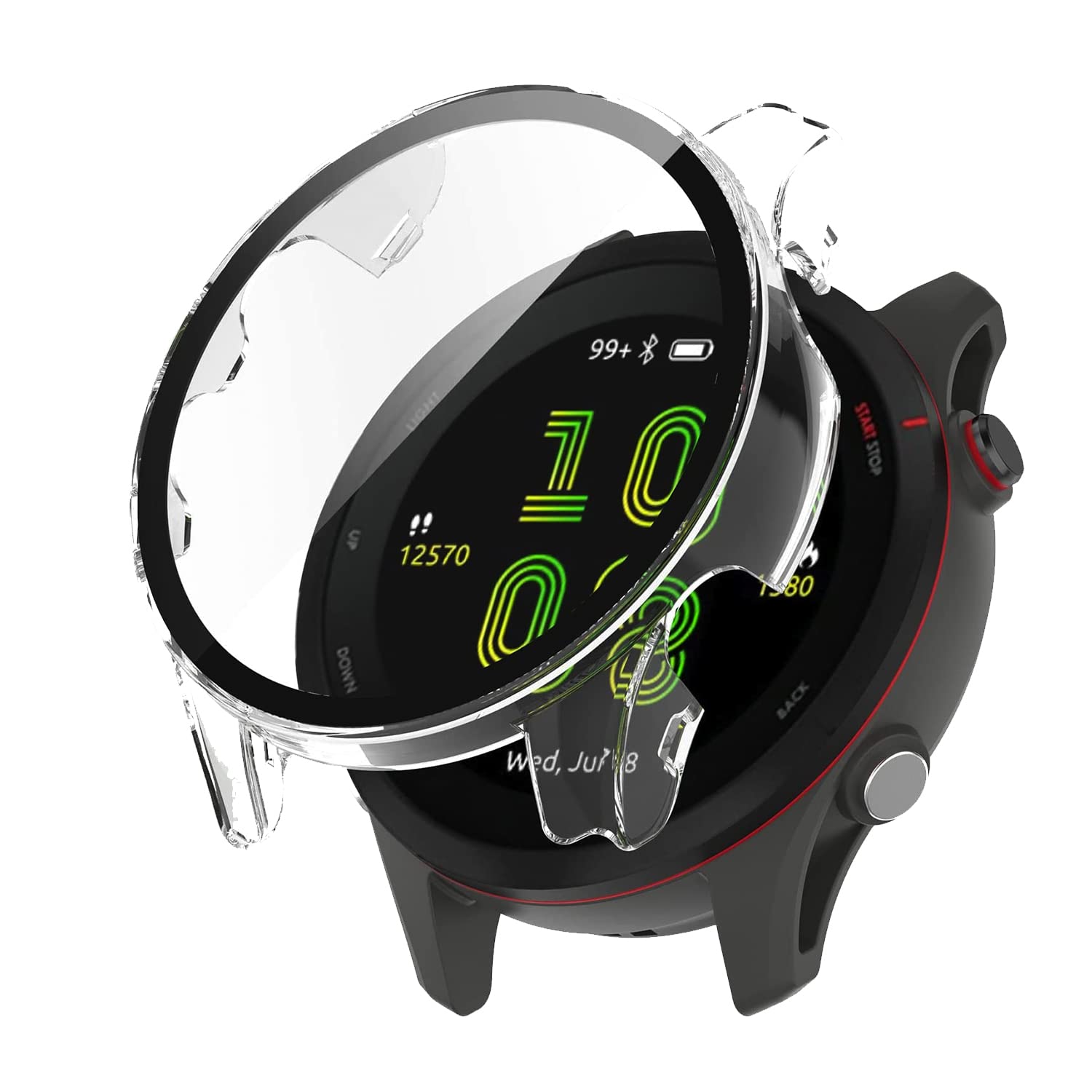 Amazon.co.jp: AiMaoo Garmin Forerunner 255S 対応 ケース 強化ガラス 