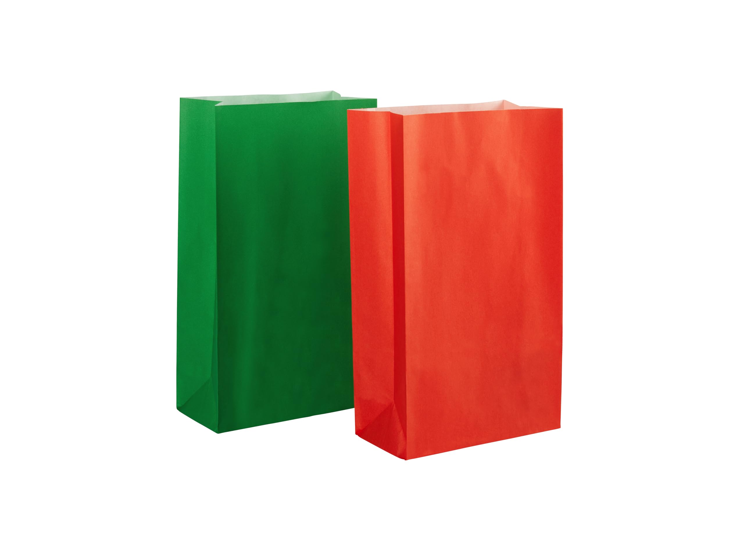 Thepaperbagstore 40 Christmas Paper Party Bags - 14x24.5x7cm - - Colourful Paper Gift Bags for Kids Christmas Party's and Sweets (20 Red /20 Green)