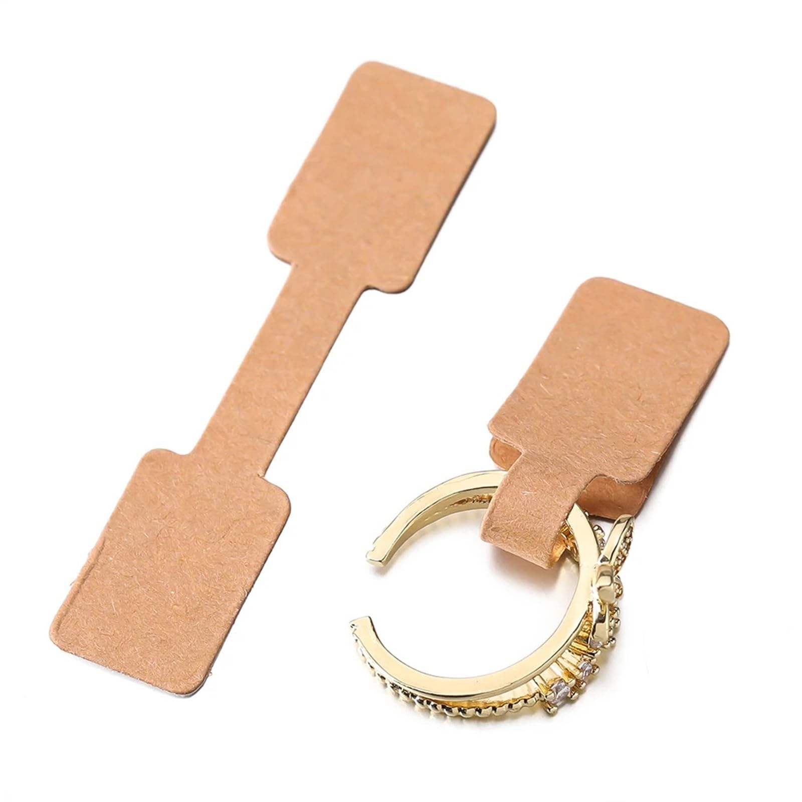 Karty na kolczyki 1000 sztuk biżuterii metki z cenami etykieta samoprzylepna na naszyjnik pierścionek kolczyki karta naprawcza samoprzylepna(Wood Rectangle-S)