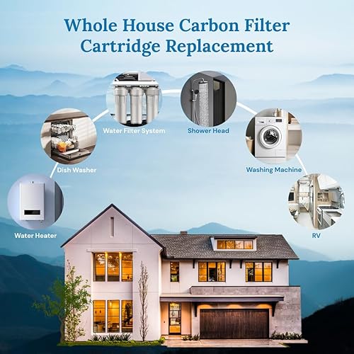 Miniatura 8 de Baleen Filters - Paquete de 8 cartuchos de filtro de sedimentos plisados de 10 x 4.5 pulgadas, 1 micrón, repuesto para HDX SPC-45-1001, Watts