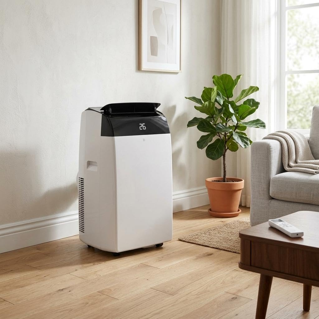 Aptliton White + Black Top 10000 Btu Portable Air Conditioner, Cooling/Dehumidifier/Fan With Sleep Mode, 30L/Day Dehumidifier, Quiet Ac Unit With Remote, 24H Timer, Window Kit, Up To 500 Sq. Ft.