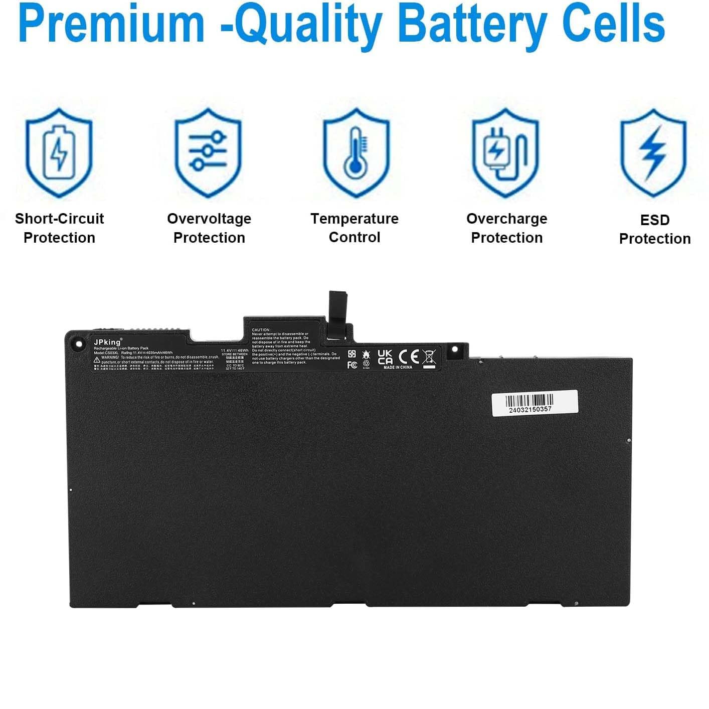 JPking CS03XL Batteria per laptop HP EliteBook 745 755 840 850 G3 G4 848 G3 ZBook 15u G3 G4 mt42 mt43 T7B32AA HSTNN-I33C-4 HSTNN-I33C-5 HSTNN-I41C-4 HSTNN-IB6Y HSTNN-UB6S HSTNN-IB6Y CS03046XL-PL 46WH