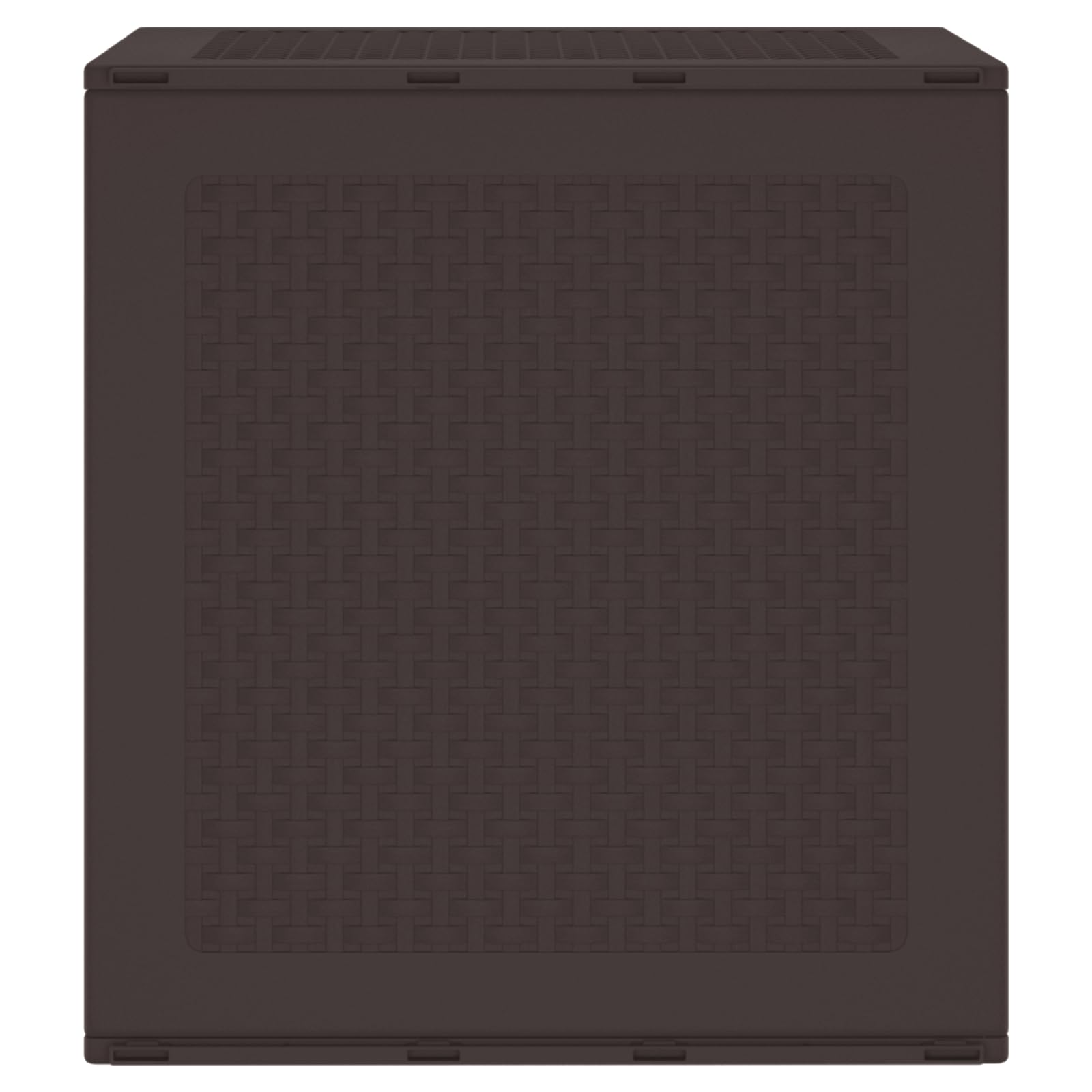 Gartentruhe aus PP Kunststoff Braun 55x53x57 cm Außenlagerbox mit UV-Schutz und texturierter Oberfläche für Terrasse Gartenmöbel Aufbewahrung
