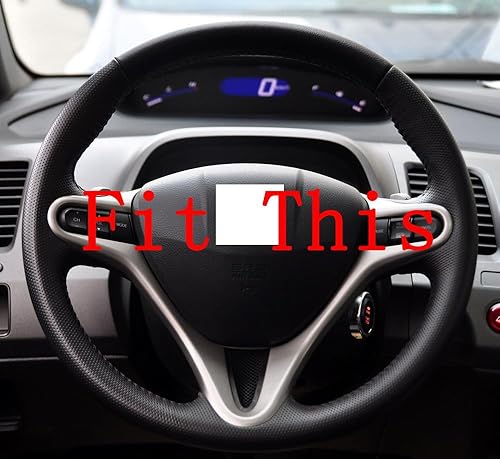 Miniatura 4 de Cubierta de volante de fibra de carbono para Honda Civic 8 generación 2006 2007 2008 2009 2010 2011 3 radios 13.5-14.5 pulgadas Accesorios