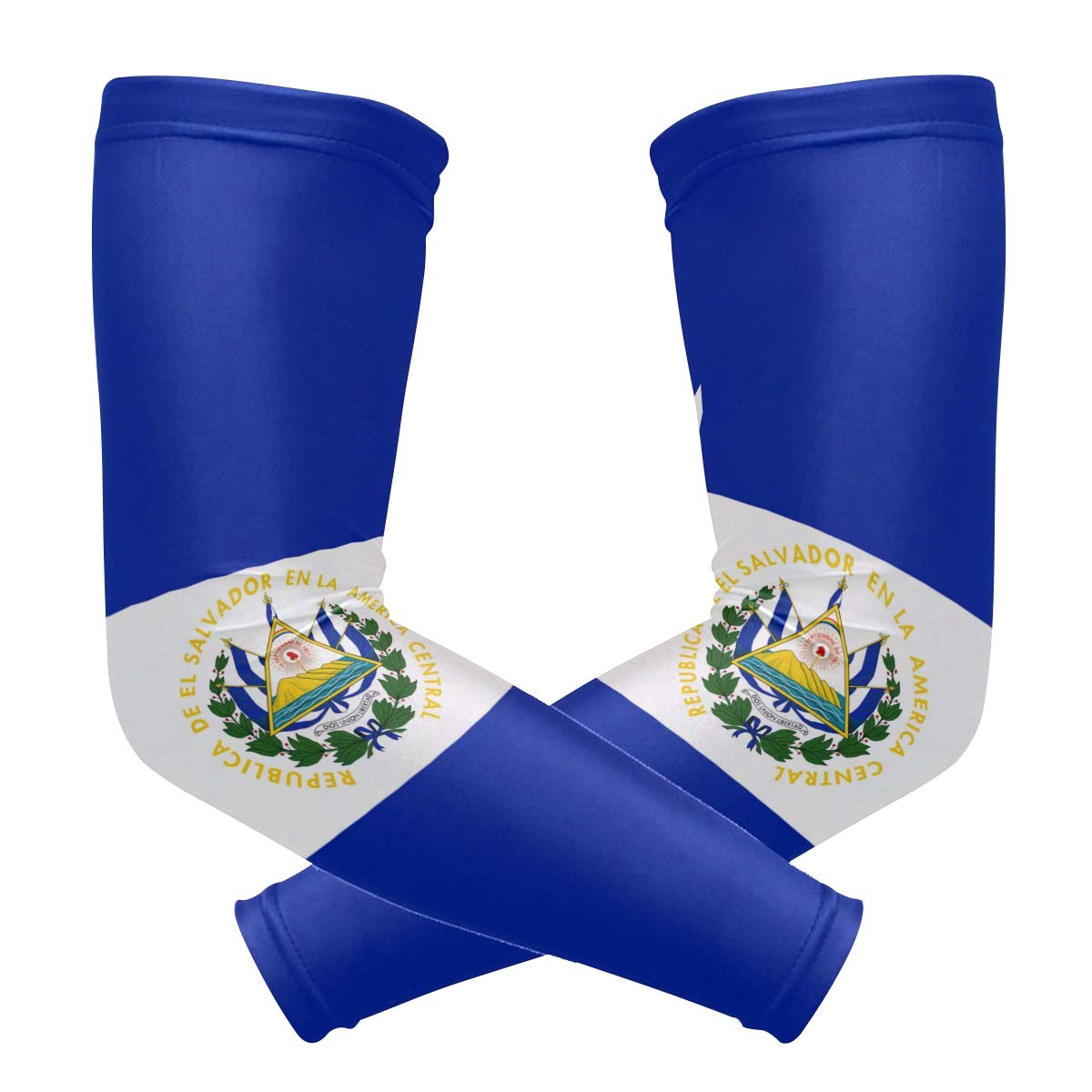poeticcity El Salvador Flag 1 Pair Arm Compression Sleeves Arm Sleeve Cooling Warmer UV Protection