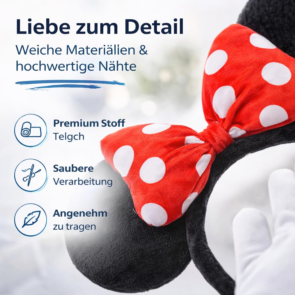 Cerchietto soffice con orecchie da topo ispirate a Paperino e Paperina, realizzato su ordinazione, e orecchie soffici di Minnie con fiocco con personaggio - Italia