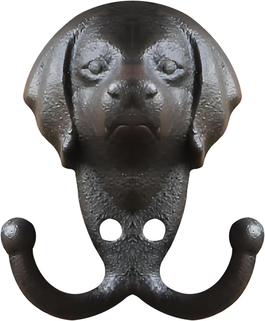 1 Pack Dog Leash Holder for Wall, Dog Coat Hooks, Animal Head Hooks（Dog's Head）