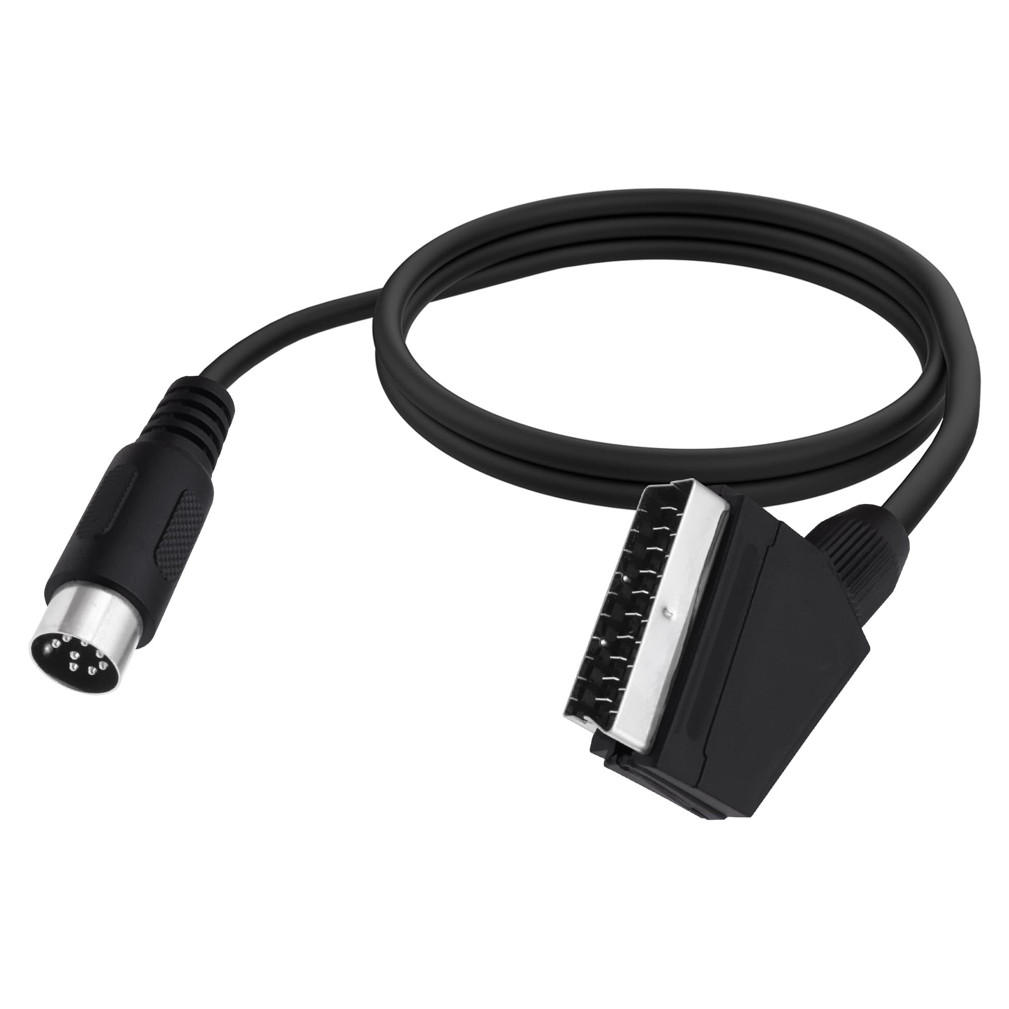 Câble conducteur DIN vers péritel 8 broches - Pour console de jeu - 21 broches - Fiche péritel RVB vers DIN 8 broches - Câble AV - Adaptateur audio vidéo - Pour console de jeu, TV, PC