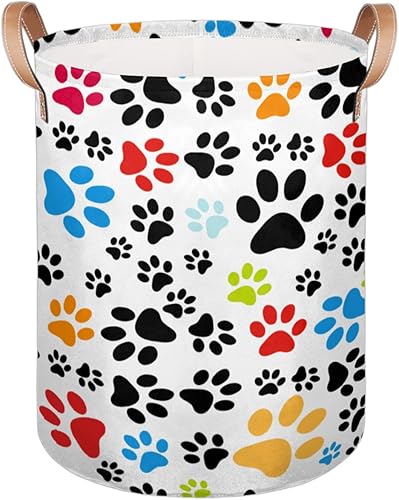 Miniatura 1 de Cat Dog Paws 20.8" Tall Laundry Basket Hampers Colorful Foldable Laundry Storage Bin Cesta De Lavanderia Laundry Hamper Basket for Bathroom Bedroom