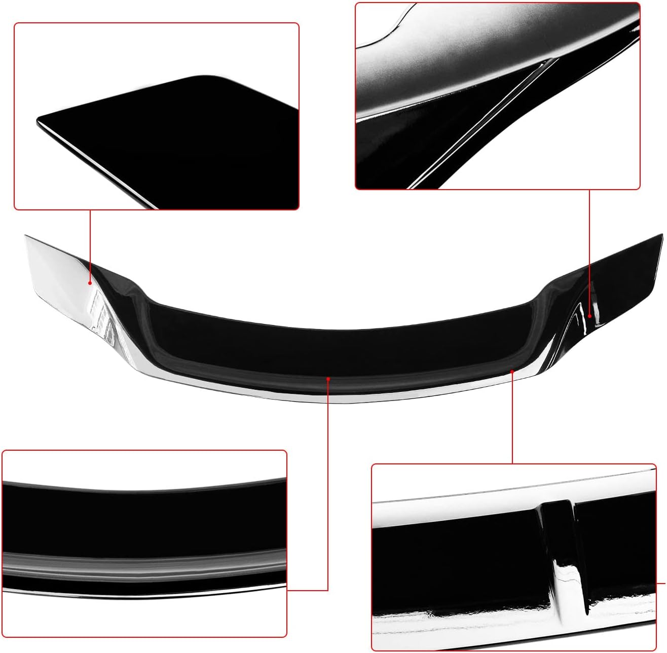NINTE W204 Rear Spoiler for 2008-2014 Mercedes Benz W204 C250 C300 C63 ABS Gloss Black Painted Trunk Spoiler Wing 2009 2010 2011 2012 2013