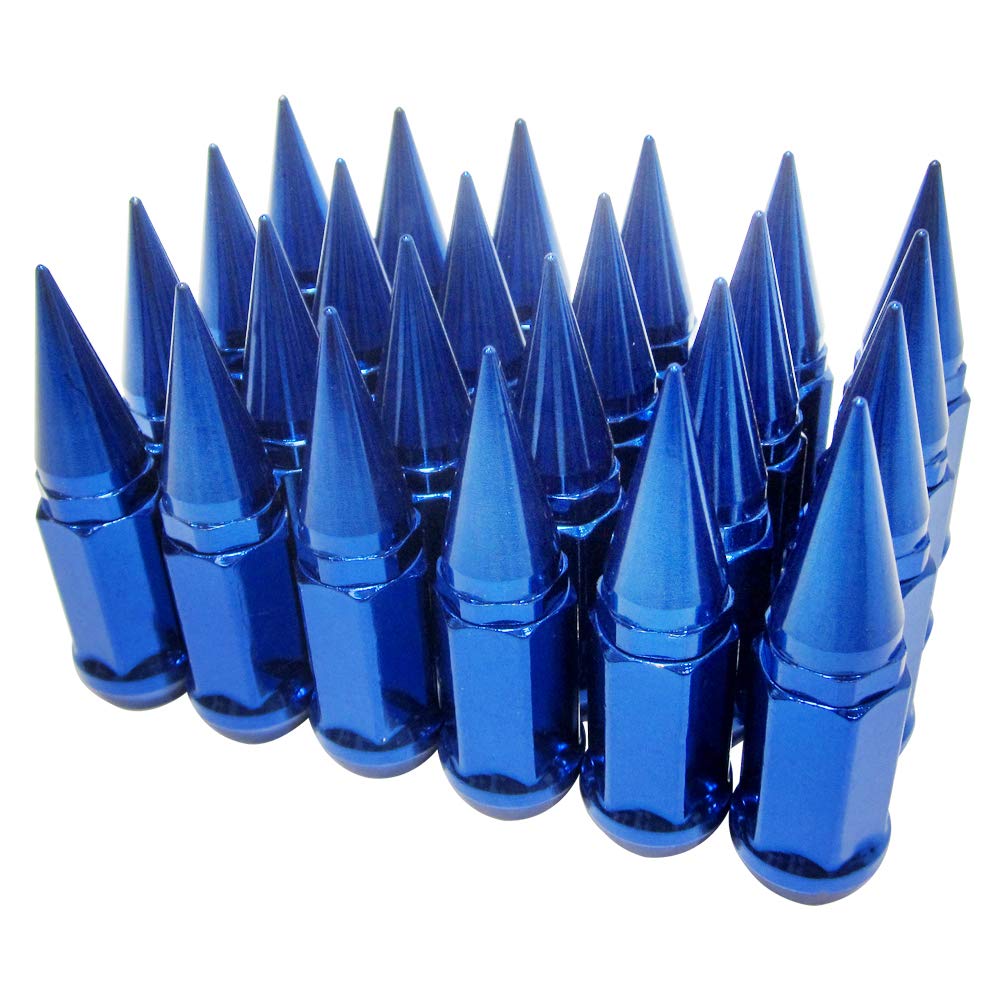 24 pc Universal 2pc Extended Spike Lug Nut M14x1.5 Conical Seat Hex 3/4