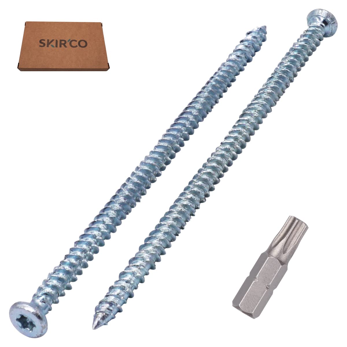 SKIR'CO (10 pcs) Zinc Plated 7.5 x 152 mm Concrete Screws, Countersunk Head, Masonry Screws, Frame Fixing Screw - Image 2