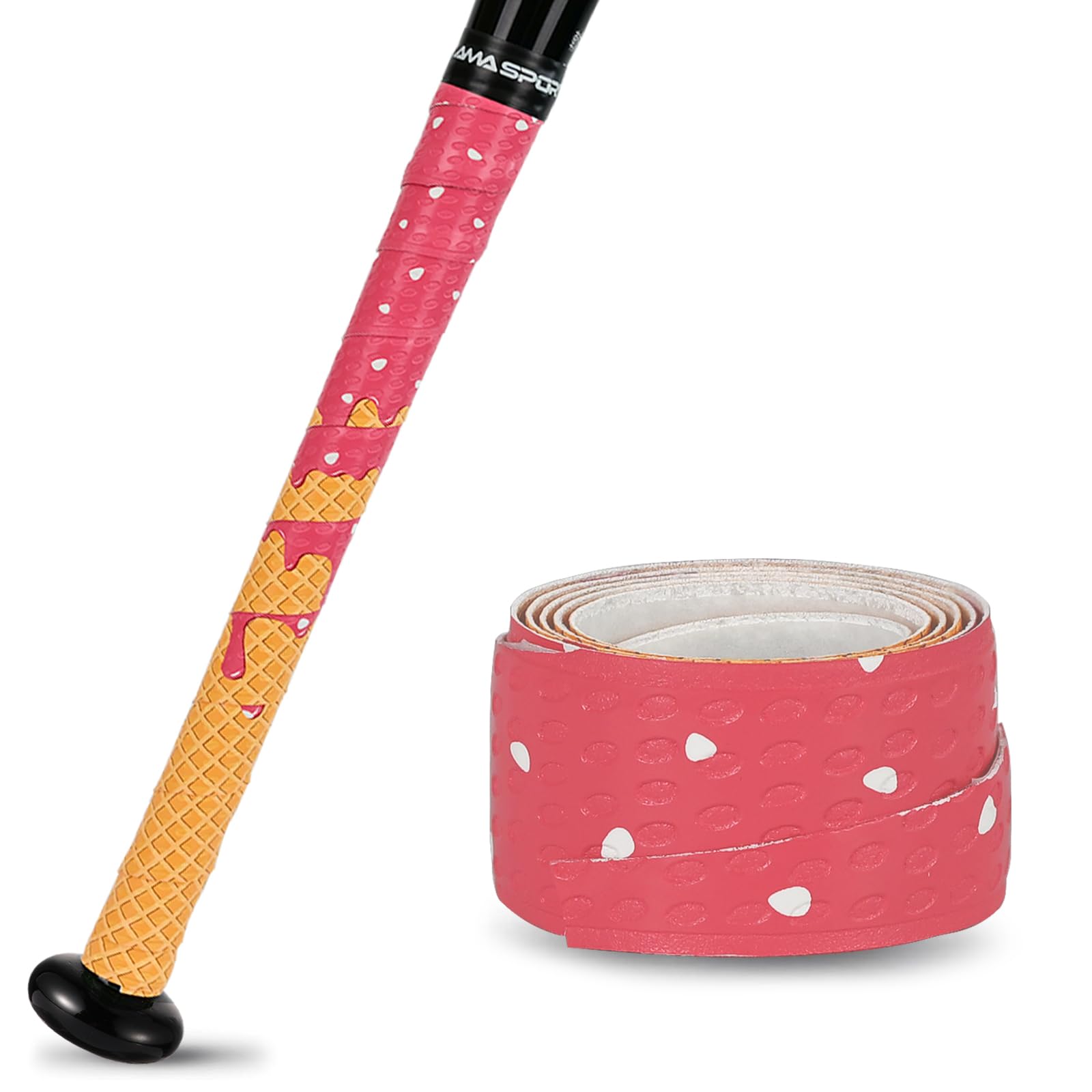 INSUM Bat Grip Tapes, 1.1mm Baseball & Softball Bat Wrap with Debossed 3D Surface, Non-Slip All-Weather Performance, Precut for Easy Install