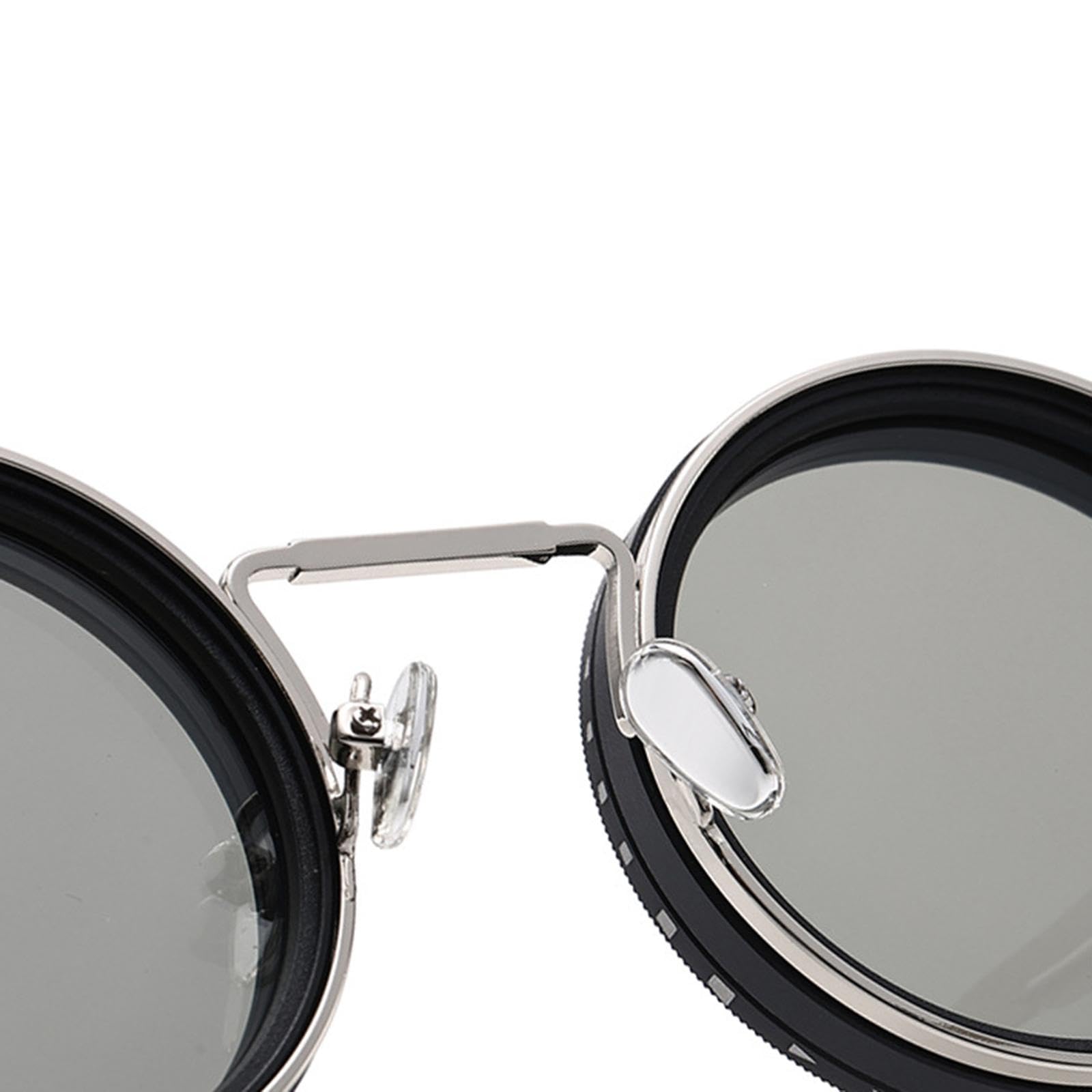 HEAVENGLOW Adjustable Polarized Sunglasses Rounded Glasses for Beach Outdoor Activities Black Silver | Sunglasses | Sunglasses & Fashion Eyewear | Womens Accessories | Clothing, Shoes & Accessories-image-49
