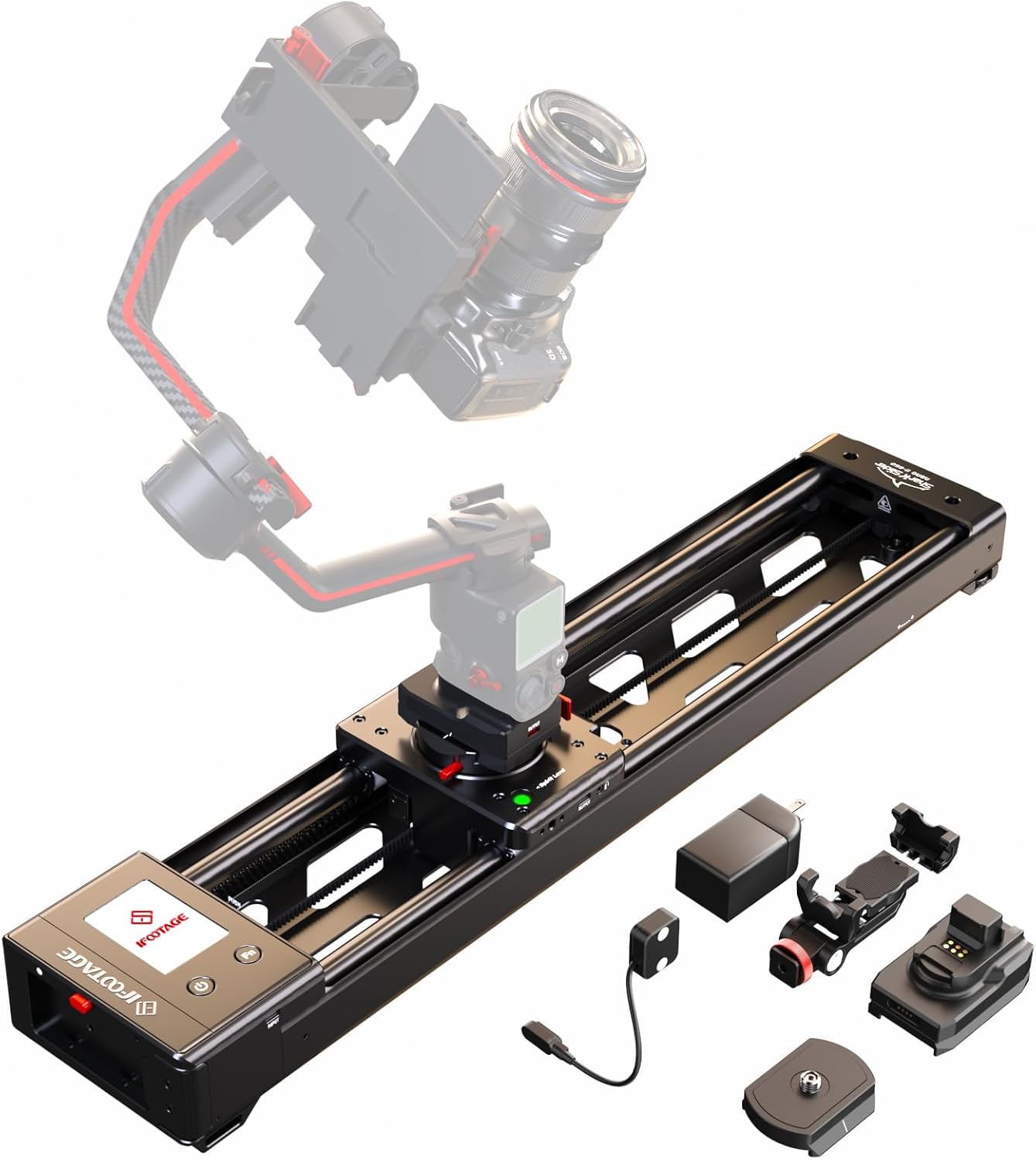 IFOOTAGE Shark Slider Nano II-660, Slider Motorisé 66cm pour Caméra et Téléphone