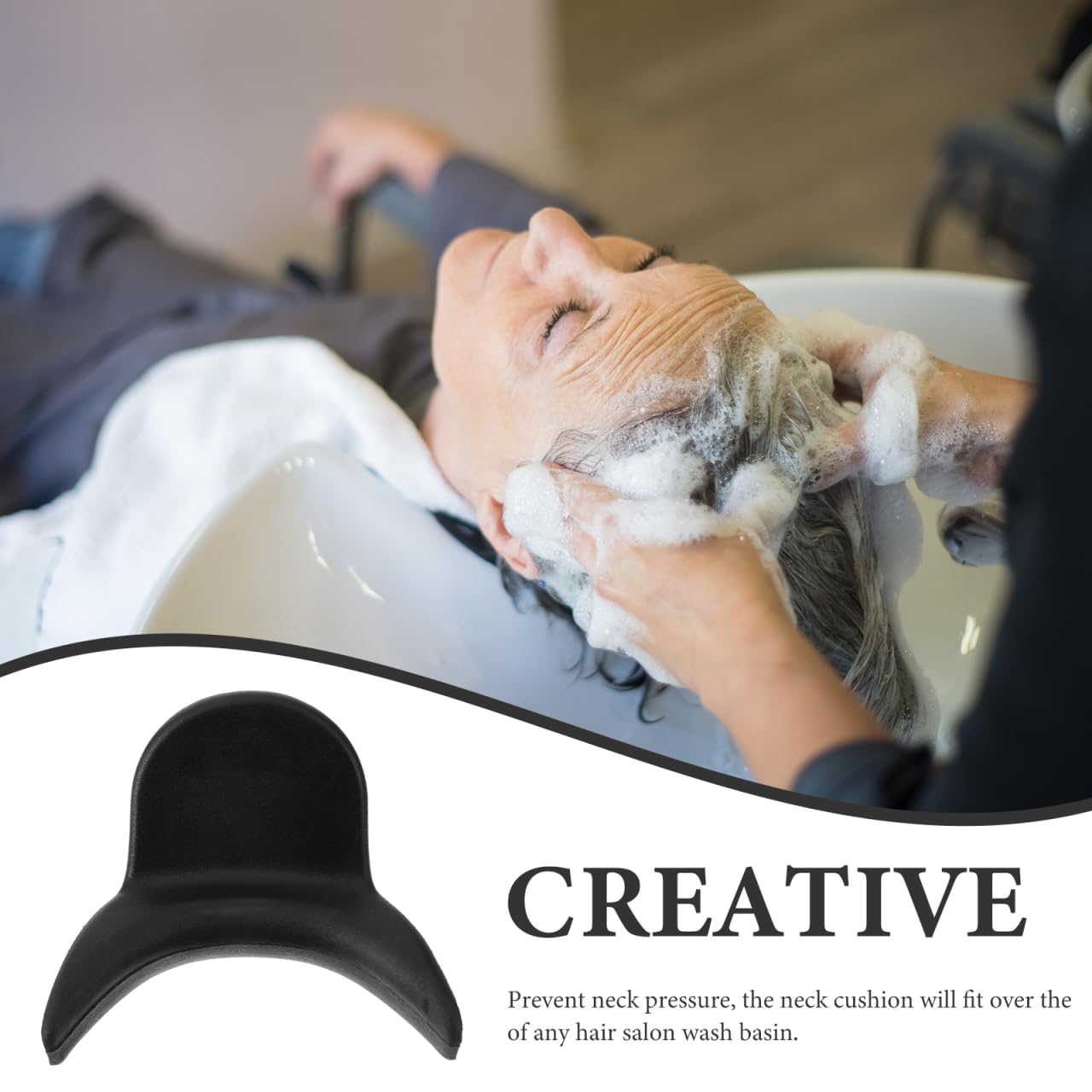 Cuscino Poggiatesta Per Shampoo Da Salone Supporto Cervicale Morbido e Resistente, Cuscino Comodo Per Collo Per Lavaggio Chioma in Vasca, Accessorio Professionale Per Parrucchieri e Spa