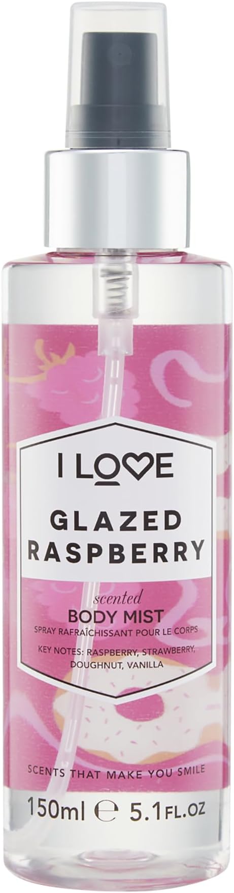Glazed Raspberry Scented Body Mist, Formulated With Natural Fruit Extracts Which Offer a Burst of Fragrance, FastDrying Refreshment Throughout the Day, VeganFriendly 150ml