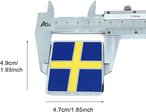 1 calcomanía de metal con bandera sueca para rejilla delantera de coche, bandera de Suecia