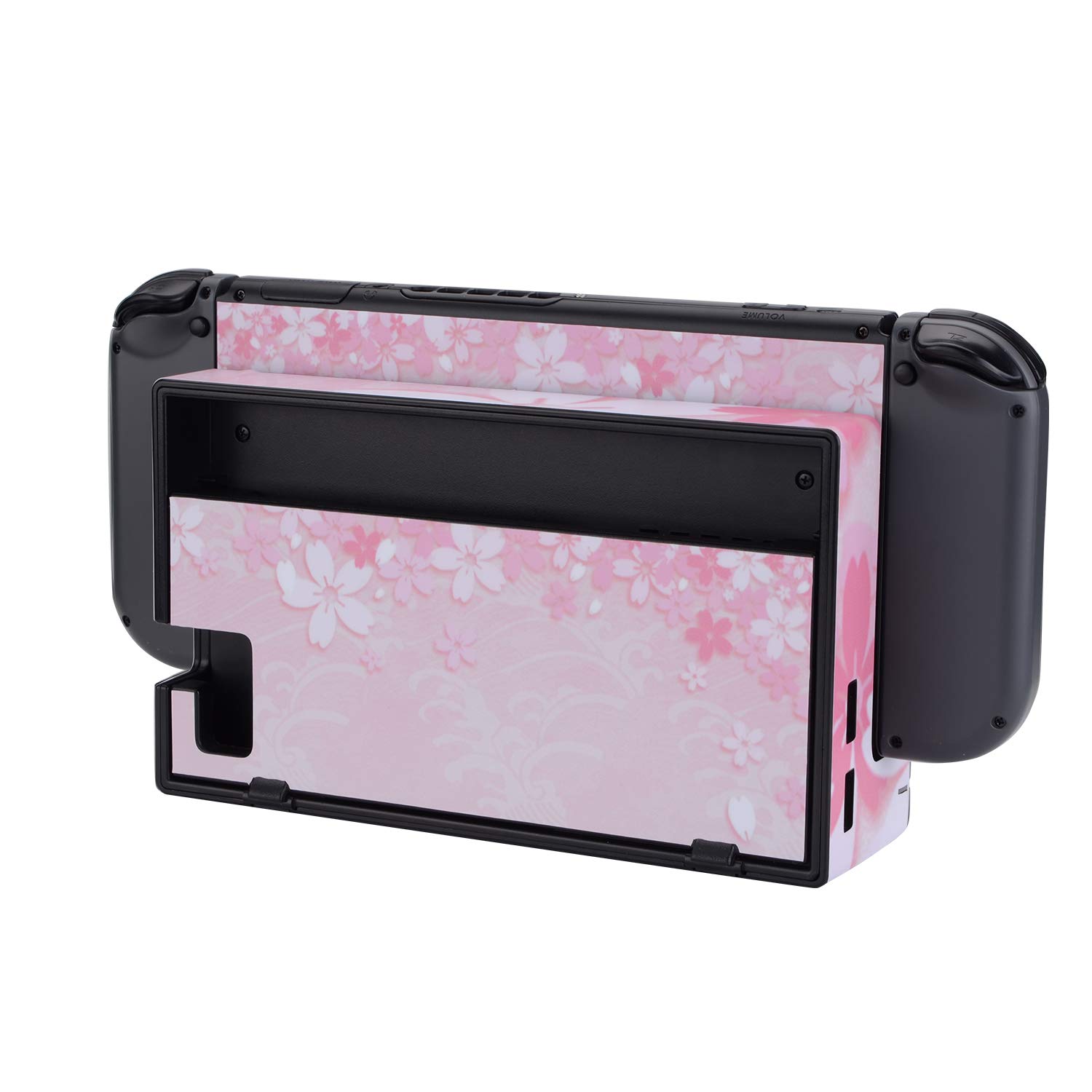 eXtremeRate Full Set Faceplates Skin Stickers + 2 pcs Screen Protectors for for Nintendo Switch (Console & joy con & Dock & Grip) - Cherry Blossoms — view 5