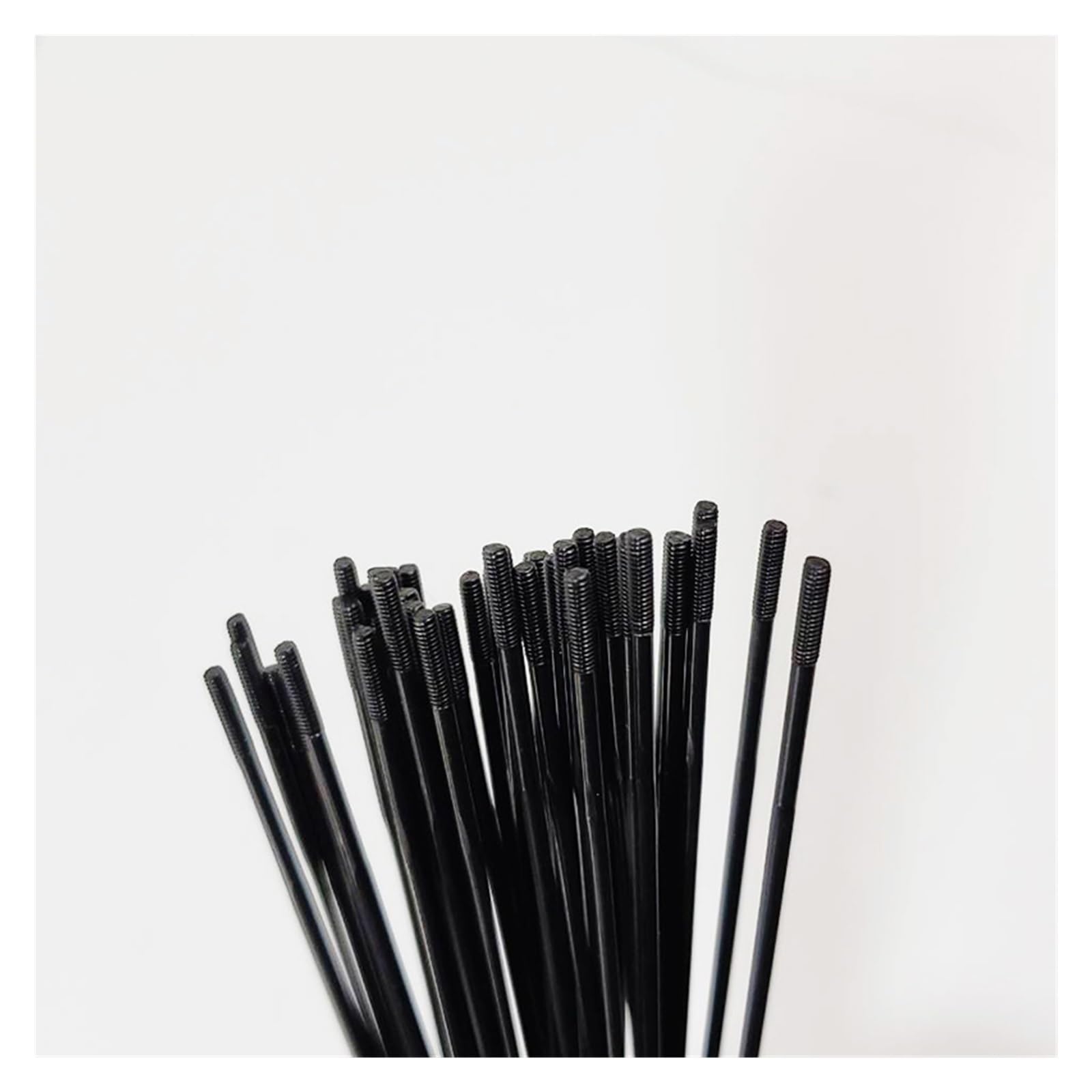 Superleichte gerade gezogene Flache Speichen, Spurweite 14, 2,0 mm, schwarz, 10 Stück/Los, Originalgewinde, kein Schneiden
