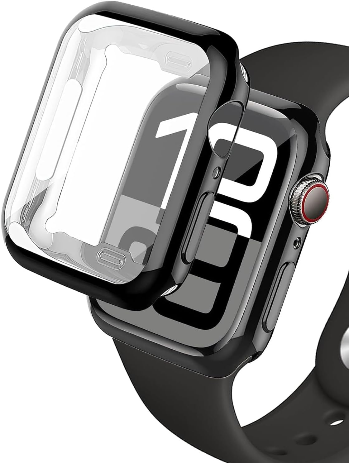 M.G.R.J® Silicone Soft Electroplated TPU Screen Protective Case Cover for Apple Watch Series 11/10 42mm (Flexible|Black)