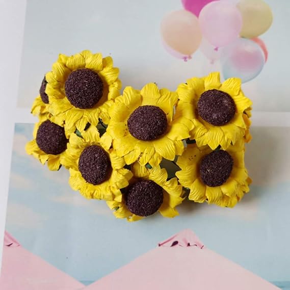 Amazon Co Jp 綺麗な 人工ひまわりブーケ偽の花紙芸術フラワーホーム結婚式の装飾花テーブルの中心的 Diy 工具 ガーデン