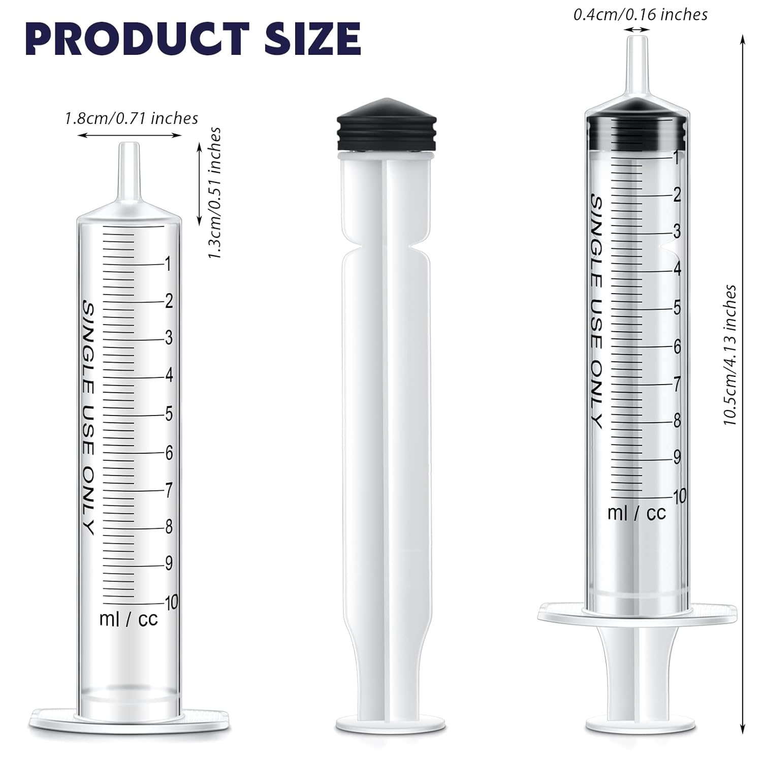 Xuhal 200 Pcs 10 ml/cc Plastic Liquid Measuring Syringes No Needle Clear Small Syringes for Oral, Scientific Labs Measuring Liquids, Feeding Pets, Epoxy Resin, Watering Plants, Oil or Glue Applicator