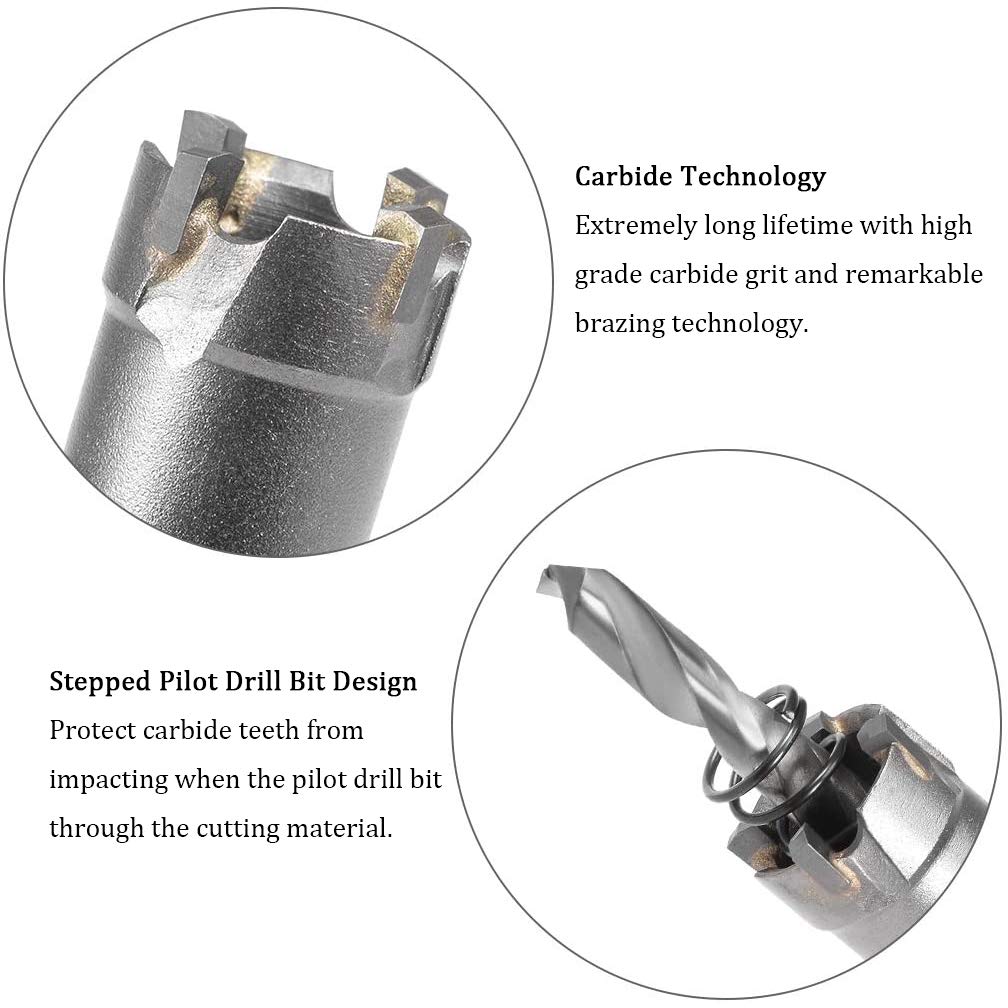 18.5mm TCT Hole Saw, Tungsten Carbide Tipped Hole Cutter Opener Drill Bit, for Stainless Steel Metal Plate Aluminum - Image 5