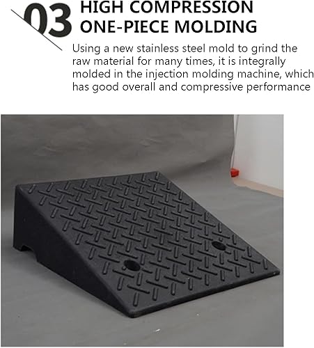 Miniatura 4 de ZARBAILRE Rampas para sillas de ruedas de 19.7 x 39.4 x 13 pulgadas, rampa de umbral de goma pequeña para puerta, rampas multiusos antideslizantes