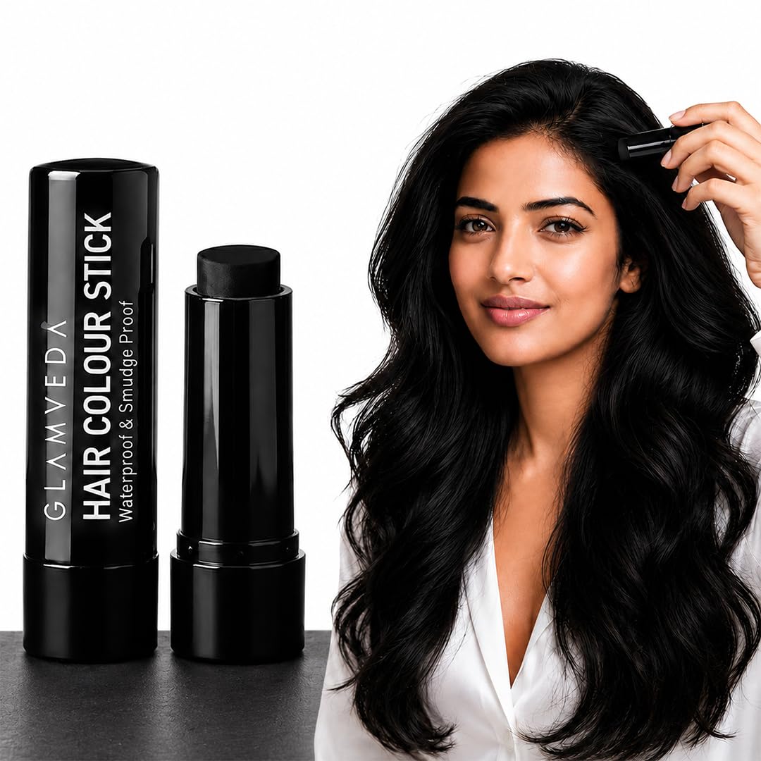 Glamveda Hair Touch-Up | Natural Hairline Powder, Hair Shading Sponge Pen, Hairline Shadow Powder Stick Quick Root Touch up | Highly Pigmented, Fuller & Denser Look | Long-Lasting Matte Finish (Black)-picture-22