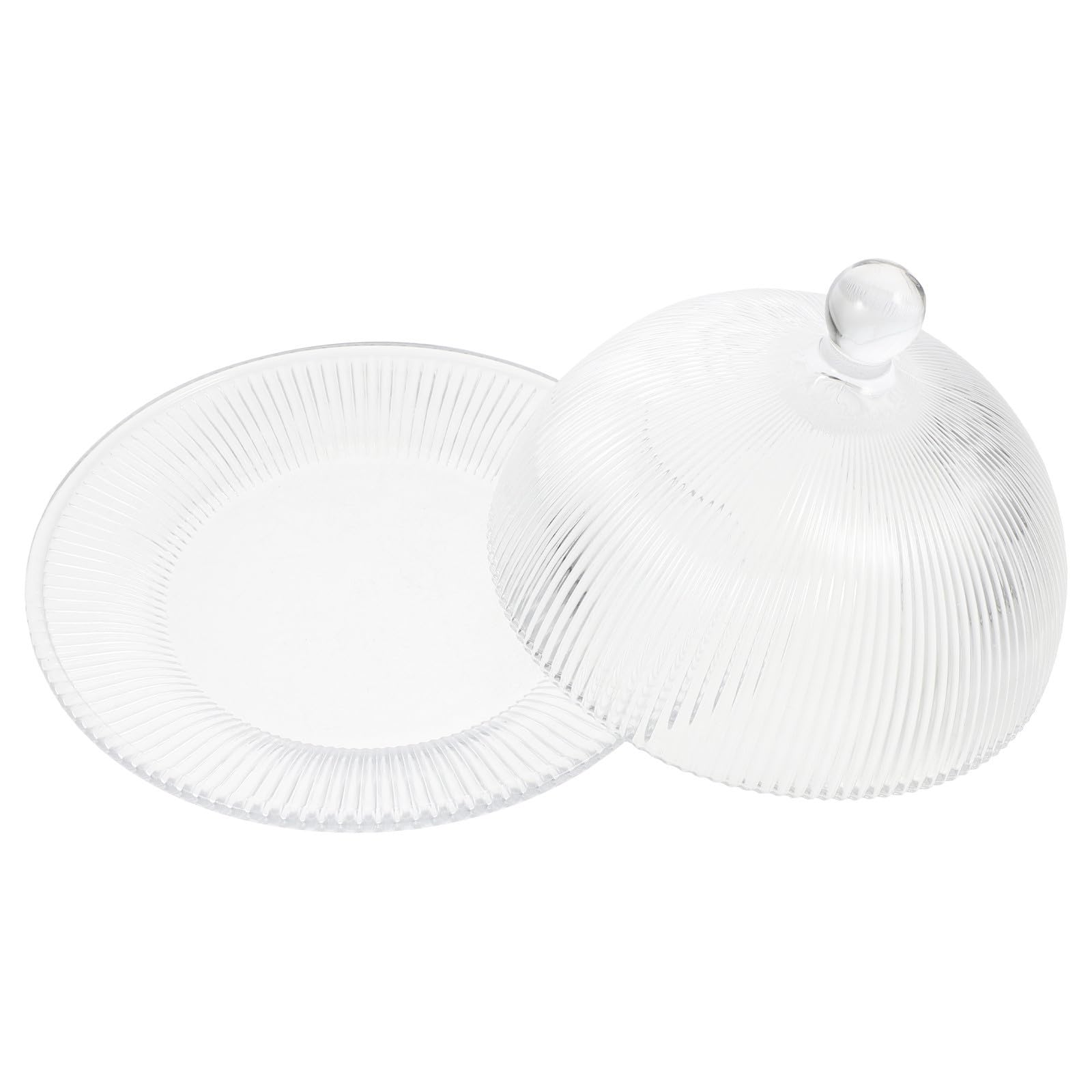 Soporte para Tartas Cúpula de Vidrio Transparente, Plato Expositor de Pasteles Diseño Creativo y Protección para Postres en Fiestas y Eventos