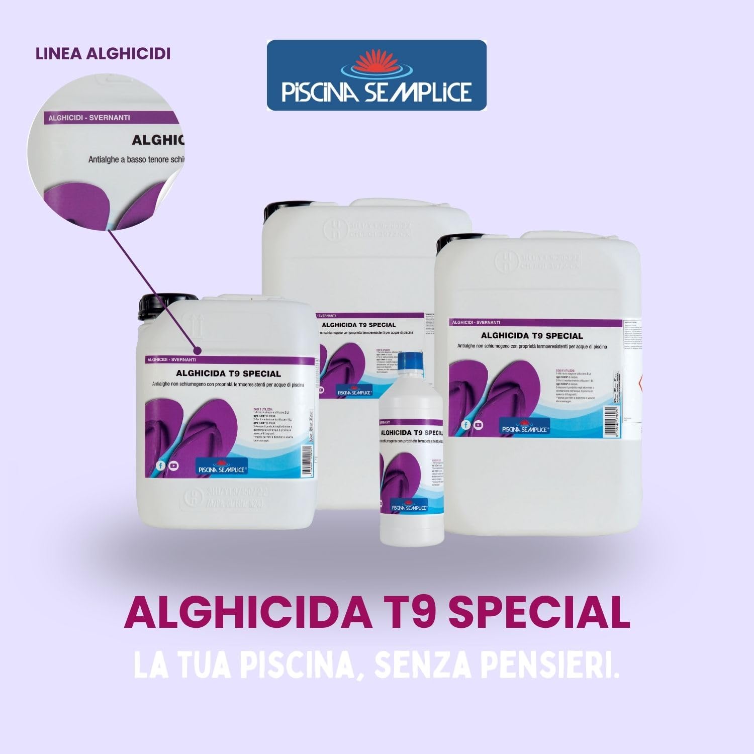 Lapi - 25 kg Alghicida T9 Liquido Non Schiumogeno. Per Contrastare L'Insorgere Delle Alghe In Piscina E Come Trattamento Di Mantenimento. Prodotto in Italia da Azienda certificata