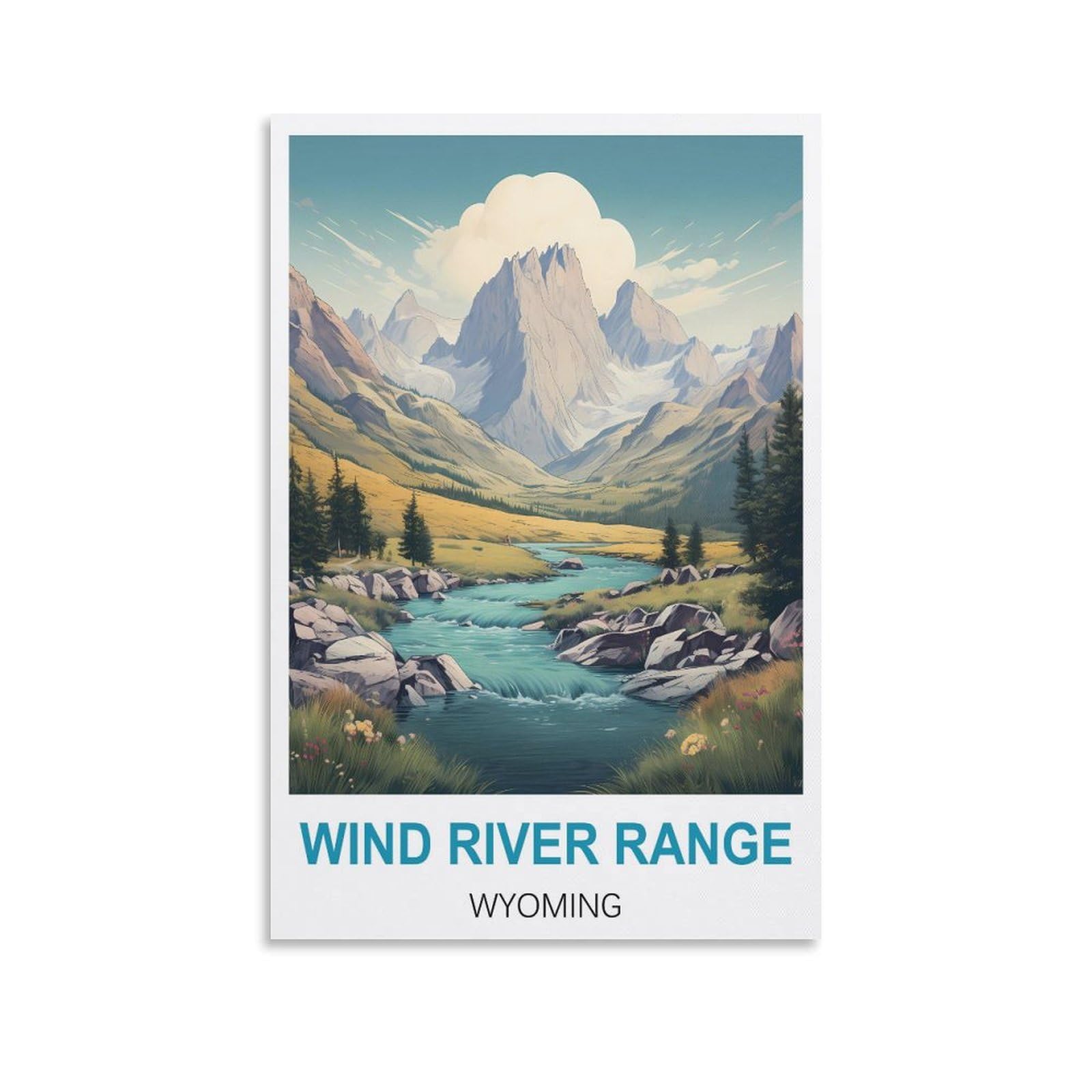 Vintage Metal Tin Sign,Wind River Range Wyoming Funny Bar Tin Signs Warning Metal Signs Vintage Man Cave Wall Decor 30x30cm