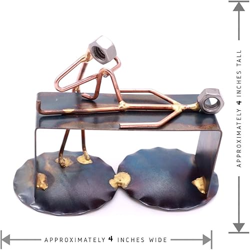 Miniatura 5 de Figura de metal para fisioterapeuta, soldada a mano, arte de metal reciclado, accesorio único de escritorio, decoración de oficina médica, regalo