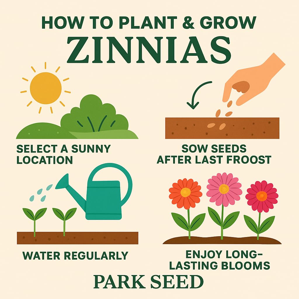 Park Seed Zinnia Seeds Planting Flowers Easy to Grow Non-GMO Perfect for Spring Garden Dreamland Pink Pack of 25 product thumbnail 6