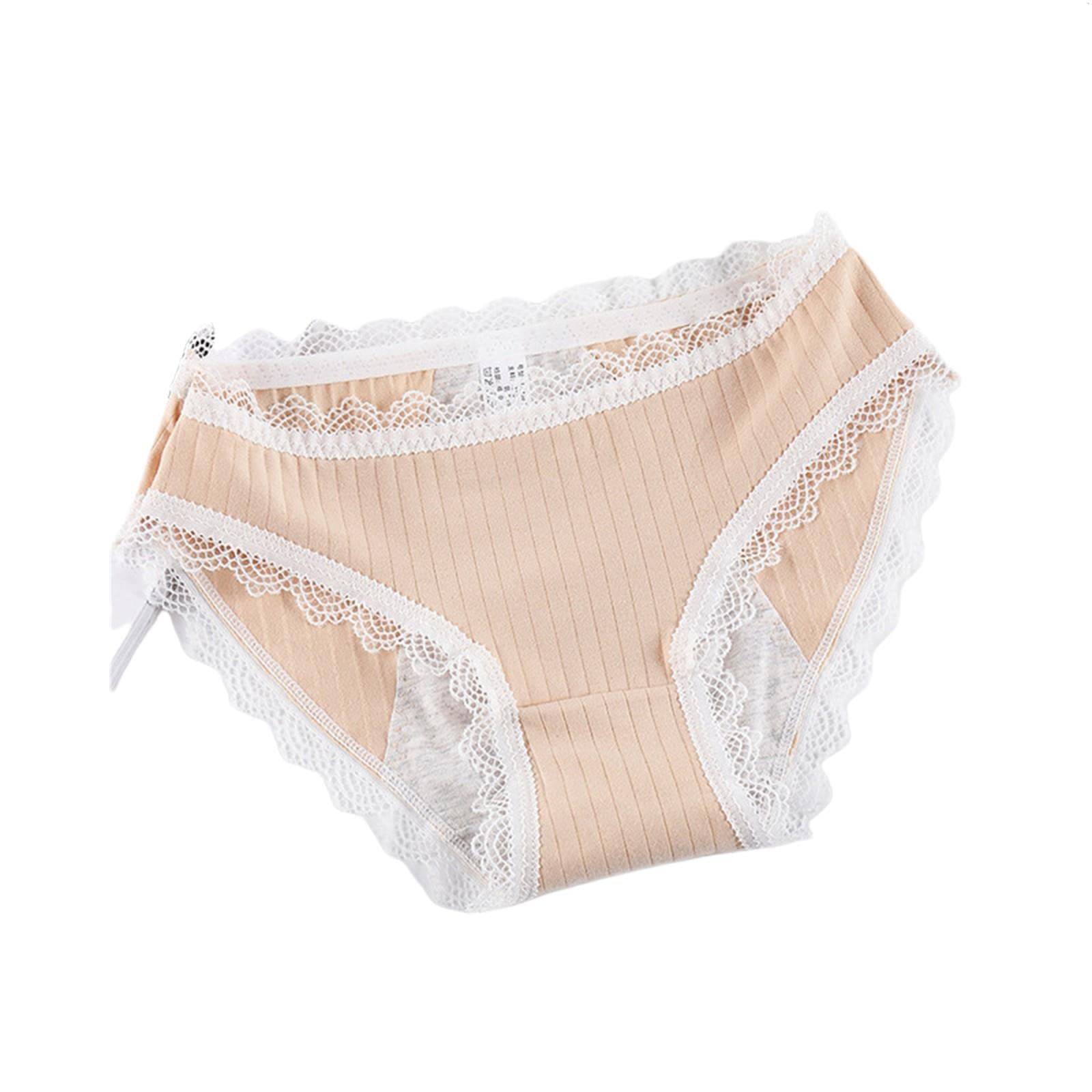 Unterhosen Damen 3 Packs Lady Leak Proof Menstruation Slips-Khaki,L