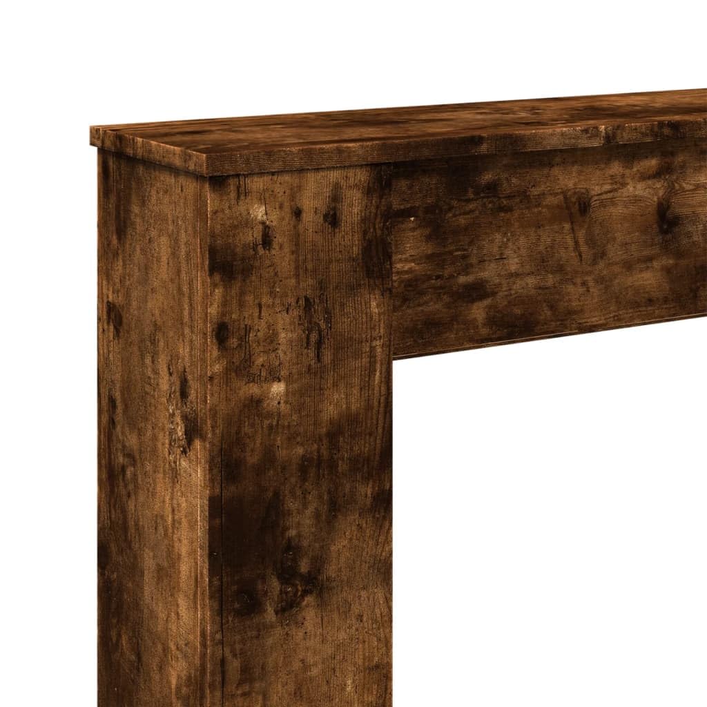 Kaminumrandung Räuchereiche Holzwerkstoff 100x20x100 cm Kaminsims mit Ablagefläche für Elektrokamine Kaminzubehör und Ofenzubehör zur sicheren Aufbewahrung und Dekoration im Wohnzimmer